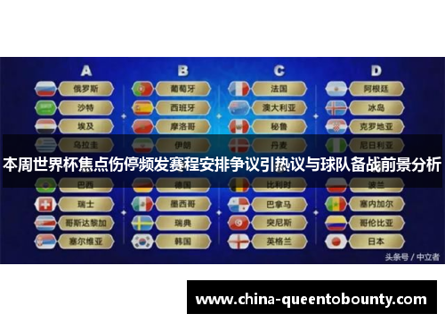 本周世界杯焦点伤停频发赛程安排争议引热议与球队备战前景分析 本周世界杯焦点伤停频发赛程安排争议引热议与球队备战前景分析